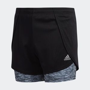 Girls adidas layered training shorts